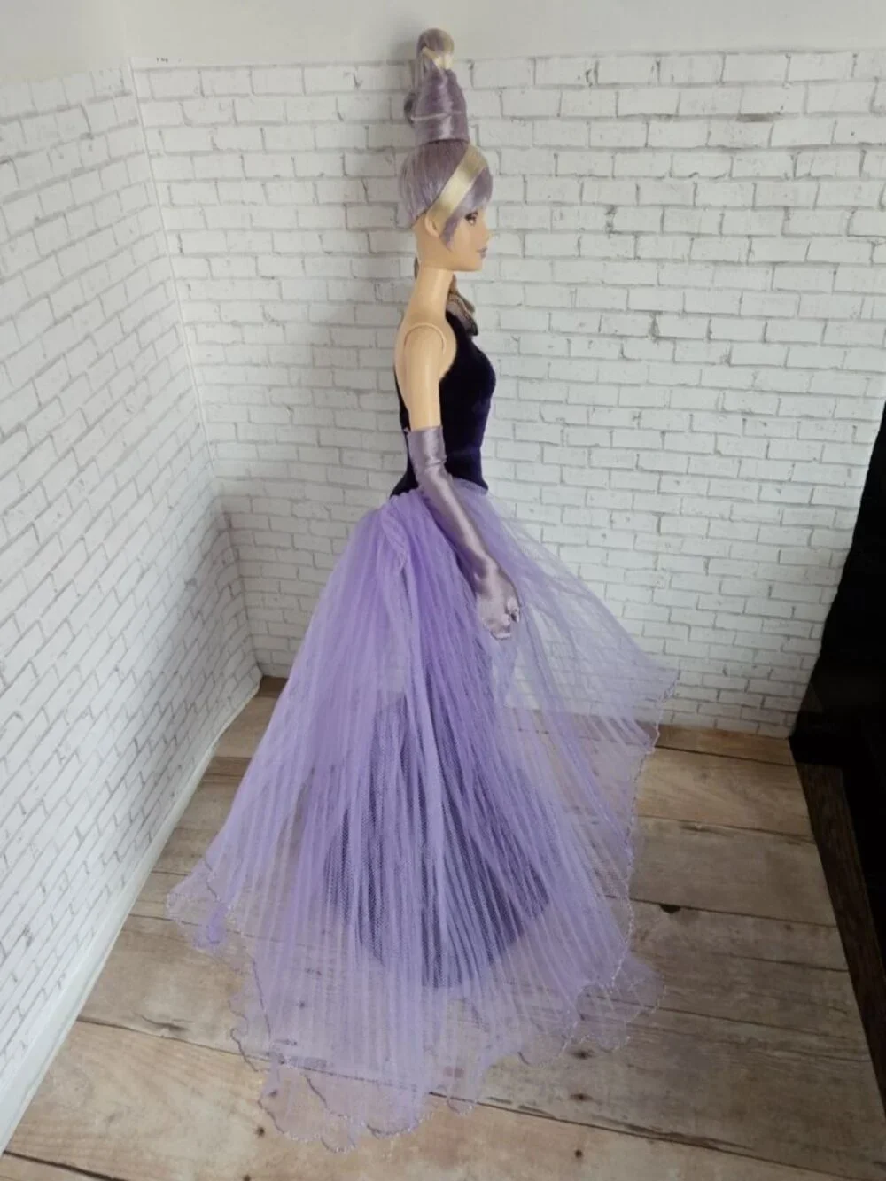 Bob Mackie Barbie Sterling Silver Rose 2001 Lavender Gown Collector Doll HTF